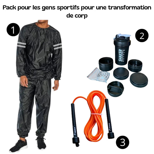 𝐏𝐚𝐜𝐤 𝐝'𝐞𝐧𝐭𝐫𝐚î𝐧𝐞𝐦𝐞𝐧𝐭 (𝐒𝐚𝐮𝐧𝐚 𝐬𝐮𝐢𝐭 + 𝐒𝐡𝐚𝐤𝐞𝐫 𝟑 𝐩𝐢𝐞𝐜𝐞 + 𝐂𝐨𝐫𝐝𝐞 à 𝐒𝐚𝐮𝐭𝐞𝐫 + 𝐏𝐢𝐧𝐜𝐞 à 𝐦𝐚𝐢𝐧 𝐩𝐨𝐮𝐫 𝐥𝐞𝐬 𝐦𝐮𝐬𝐜𝐥𝐞𝐬)